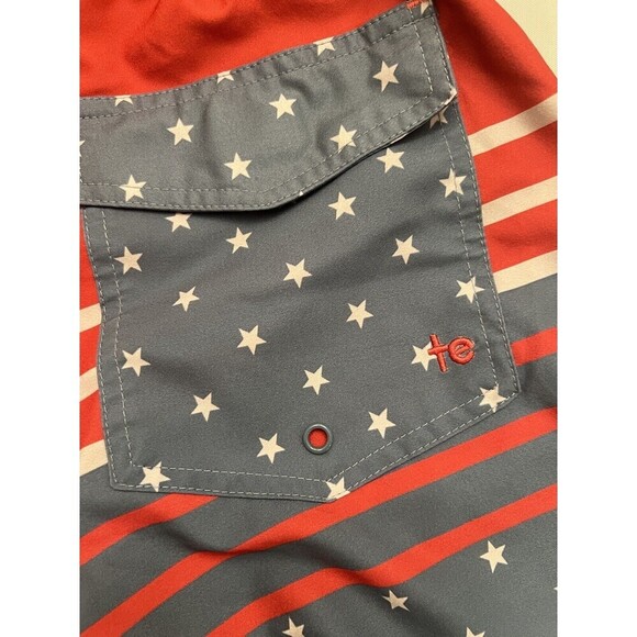 TIPSY ELVES Freedom's Calling Swim Trunks Size Large Red White Blue Liner USA 8" - Picture 10 of 13